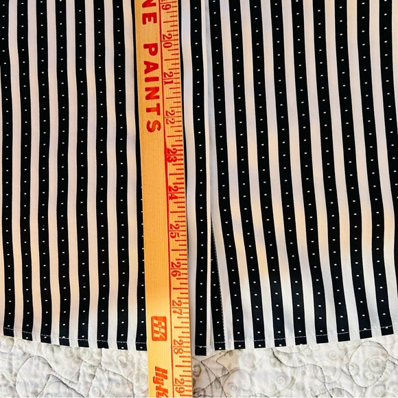 Chico's Black & White Striped Button-down 3/4 Sleeve Shirt Classy Career Sz 3 - Picture 4 of 7